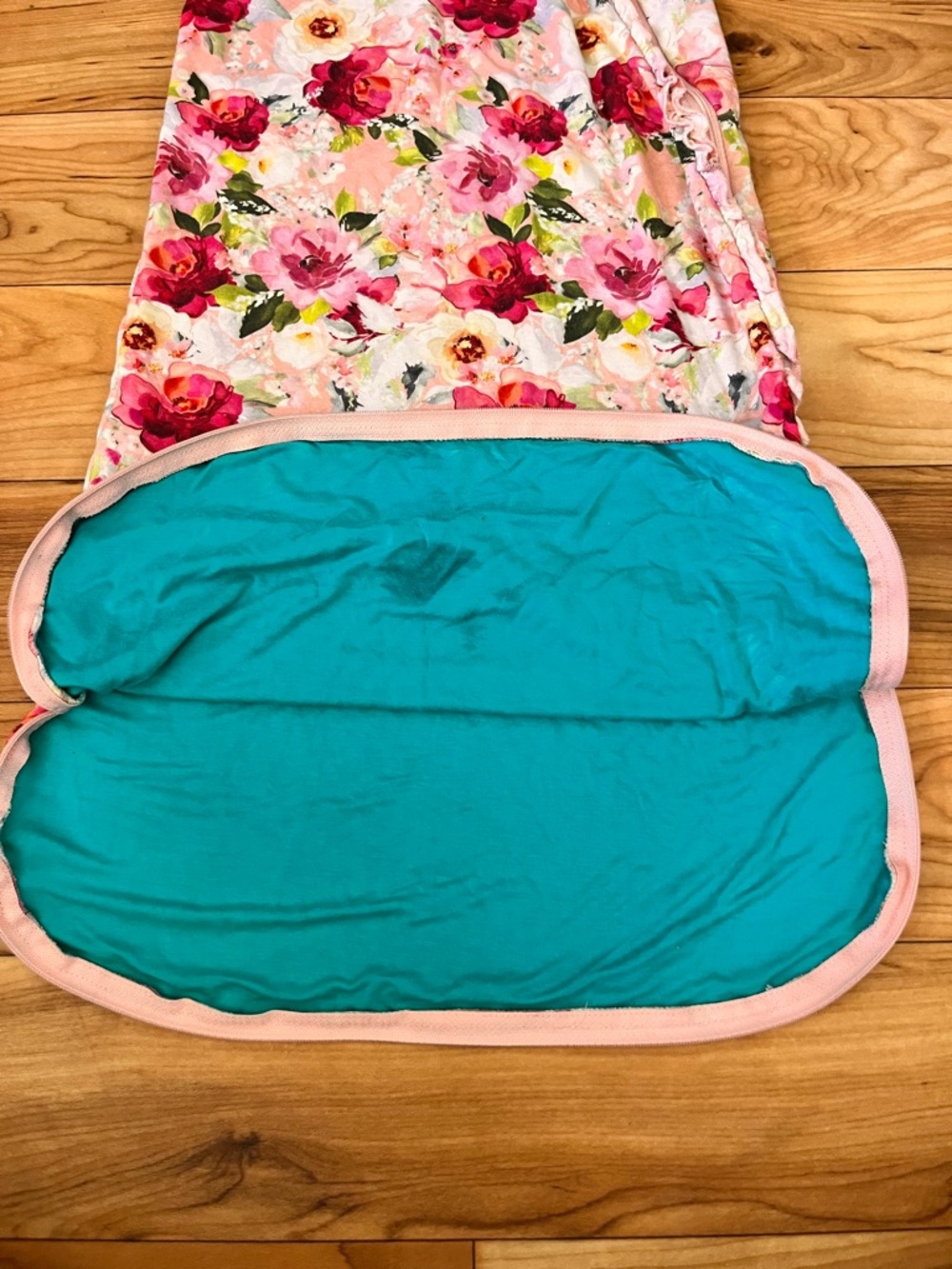 Posh Peanut Coral & Red Floral Sleeveless Sleep Sack - Picture 7 of 8
